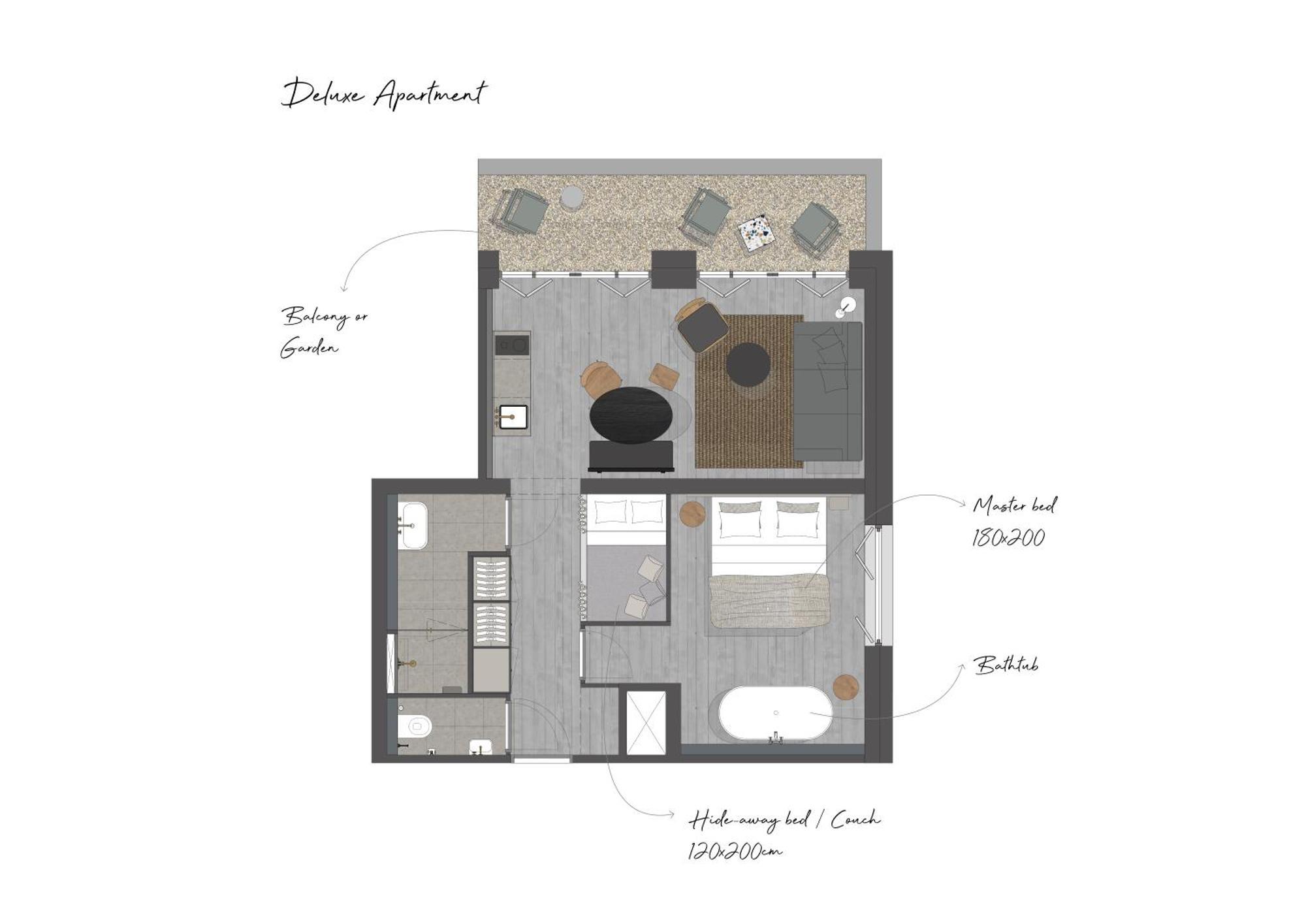 Boutique Hotel Benedict Noordwijk Extérieur photo A floor plan of a typical apartment